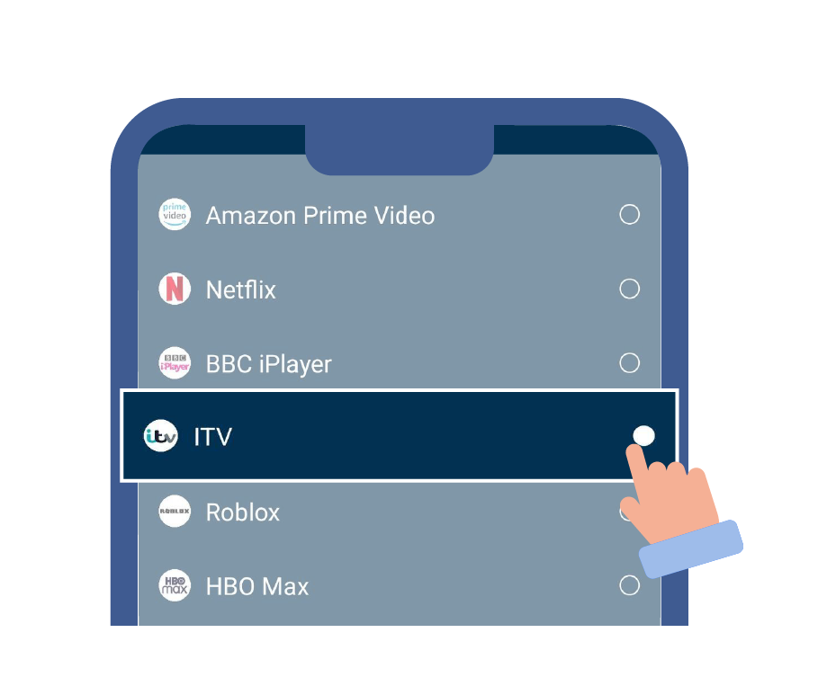 Select the service of your choice from the dropdown list